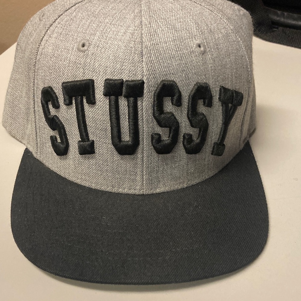 Stussy Two-Tone Gray and Black Hat